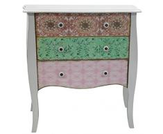 elbmöbel - Cómoda cajón 76 x 75 x 38 cm Armario rústico Madera Shabby Chic Paisley Vintage
