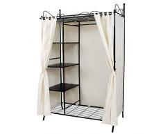 Songmics Armario de metal barnizado Ropero con funda de tela 170 x 58 x 108 cm RTG03H
