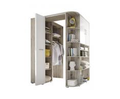 Armario esquinero Avanti Trendstore, decoración en roble blanco, blanco, aproximadamente 133-146/198 cm