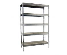 Estantería metálica para almacén con bandejas de madera Simonforte 5 estantes Galva/Madera Simonrack 2500x1500x600 mms - Estantería para almacén - Estantería trastero 600 Kgs de capacidad por estante