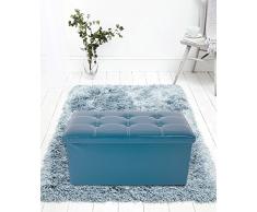 Mobili Rebecca® Puff para almacenar Baúl Sillon polipiel Caja asiento Puf plegable Organizador casa 38 x 76 x 38 cm(Cod. RE4904)