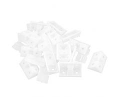 DealMux plástico Armario gabinete esquinero Brace soportes 15pcs Blanca