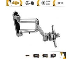 RICOO S2111, Soporte Monitor Pared, Giratorio, Inclinable, Pantalla TV 13-29 (33-74cm) Brazo Universal, Televisor LED/LCD/Curvo, VESA 75x75 100x100