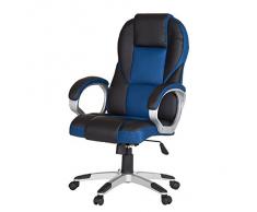 AMSTYLE – Silla Race Azul Gaming Racer de Oficina giratoria 120 kg Mecanismo de sincronización Escritorio Silla