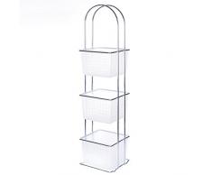 Estantería de 3 cestas moderna plateada de metal para baño Basic - Lola Derek