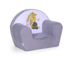 Musehouse ???? Silla infantil con diseño de dragón gris Elemento aire / Sillón bebé para niños de 1 a 5 años / Espuma sofá de felpa gris ????