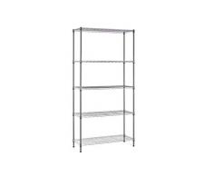 KitHome Estantería 5 Baldas, 180x90x35cm, Cromado, H50K5B9035CRO, Acero, Grande