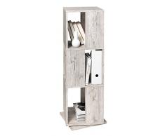 FMD furniture 291-001E - Estantería giratoria (imitación de Madera de Roble arenoso, Dimensiones Aprox. 34 x 108 x 34 cm (BHT), aglomerado Recubierto de Resina de melamina.