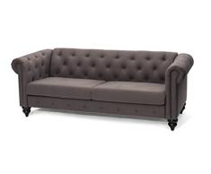 SLAAP Sofa & Chaise - Sofá clásico Chester 2,5 plazas. Marrón Oscuro. EN Kit. Medidas: 206x84x78cm.