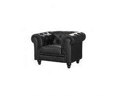 Sofá Chester 1 plaza piel - MSD15185321 - Negro