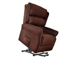 gridinlux. Sillón Relax Butacón. Símil Piel Nobuk, Levanta Personas, Elevación Automática con Mando, 8 Motores, 4 Zonas de Masaje, Calor Lumbar, 5 Modos