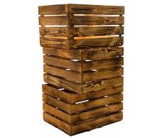 '8X fruta ("Johanna en oscuro/natural o, vetado tamaño aprox. 50x 40x 31cm xxxaus del antiguo landxxx Frutas Cajas de vino caja de madera decorativa caja Estantería