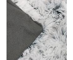 ZOLLNER Manta imitación Piel de Pelo Largo, Gris-Blanco, 150x200 cm, Otra Medida