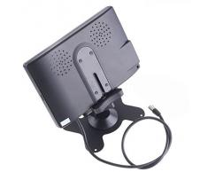 BW Monitor de 17,8 cm de alta resolución 800 x 480 TFT Color LCD, cámara de visión trasera para coche, soporte giratorio de la pantalla, 2 salidas AV