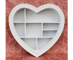 Estantería de pared corazón 15 K050 de madera 40 cm Sopo vitrina vitrina Estantería