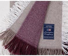 Lexington Manta Lana, Beige, Marrón y Burdeos Individual, 170x130x0.2 cm