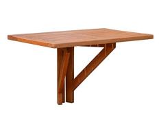 Spetebo - Mesa de balcón plegable de madera de eucalipto (60 x 40 cm)
