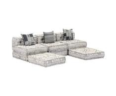 Festnight Sofá Cama Modular de 3 Plazas Sofas Cama Salon Sofas Modulares Tela Gris
