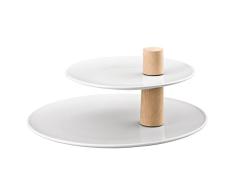 Thomas ONO Etagere 32 2-Teilig (22-32 cm) / Höhe 15 cm Frutero de Dos Pisos, Porcelana, Blanco, 33 x 33 x 8 cm
