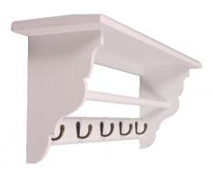 elbmöbel - Perchero con estante (madera), diseño rústico, color blanco