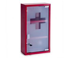 Zeller 18468 Armario para Medicinas, Metal, Rojo, 25x12x45 cm