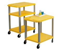 neolab 2 – 2167 con ruedas, 3 estantes, HDPE, 106 cm Alto, Amarillo