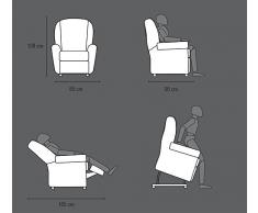 Sillón eléctrica Relax Masaje con 8 Rodillos para masaje y Burlington Burdeos