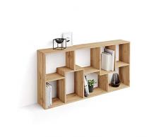 Mobili Fiver, Estantería XS Iacopo (160,8 x 80 cm), librería Color Madera Rustica, Aglomerado y Melamina, Made in Italy