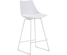 CLP Taburete De Bar Morgan con Estructura De Polipropileno I Silla Alta De Bar con Base De Metal I Taburete De Cocina Moderno I Color: Blanco