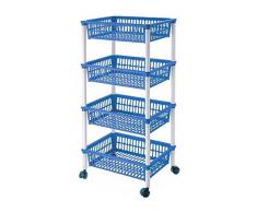 Lennox - Carrito verdulero 4 cestos 40x85 Mito Azul