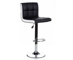 hjh OFFICE 685810 LOUNGER DUO Taburete de bar (2 taburetes/paquete doble), negro / blanco
