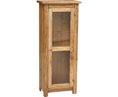 VITRINA DE MADERA MACIZA DE TILA 40 X 25 X 98 CM