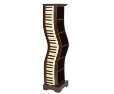 ts-ideen Unidad de Almacenamiento Armario para CD DVD Diseño Piano Marrón 78 x 28 cm