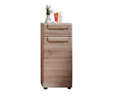 trendteam Armario de baño Cómoda Malea, 37 x 82 x 31 cm en acabado roble claro San Remo con mucho espacio