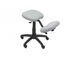 PIQUERAS Y CRESPO Modelo 37G - Taburete de oficina ergonómico giratorio y regulable en altura - Asiento tapizado en tejido BALI color gris