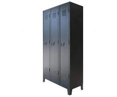 vidaXL Armario 90x45x180 cm Negro Metálico Estilo Industrial Almacenaje Orden