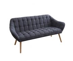 Adec - Olden, Sofá Olden de Tres plazas, sillón de Descanso 3 Personas, Acabado en Tejido Color Gris, Patas Nórdicas de Madera Color Haya, Medidas: 175 (Largo) x 75 (Ancho) x 77 (Alto)