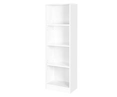 VASAGLE Biblioteca, Librería de 4 Niveles, Estantería Infantil, Estantería de Pie, para Salón, Estudio, Oficina, 40 x 24 x 121,5 cm, Blanco LBC104W