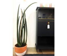 Aparador - Vitrina Vintage azul restaurado. Recibidor clásico y elegante perfecto para dormitorio, salón, tienda u oficina.