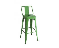 Kit Closet 5020519024 - Taburete alto, metal, con respaldo, color verde