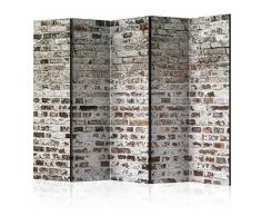 murando Biombo Ladrillo 225x172 cm de Impresion Unilateral en el Lienzo de TNT de Calidad Decoracion Foto Biombo de Madera con Imagen Impresa Separador Grande Home Office Gris f-A-0411-z-c