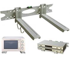 DRALL INSTRUMENTS Soporte Universal de Montaje en Pared Cajas de bocinas para microondas Bluray Media Player Blanco Negro Plata Modelo: H75VA, Color:Plata