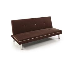 Home Heavenly - Sofá Cama Sol Clic clac 3 plazas, sofá Cama economico, Moderno, Plegable Color Azul o Gris (Marrón)