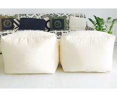 Pouf cuadrado de tela de algodón lisa, de diseño, decorativo hecho en Barcelona 50x50x40