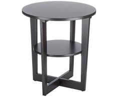 Marca Amazon - Rivet - Mesa de centro redonda con estante, 50 x 50 x 55 cm, negro