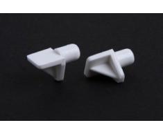16 pieza Soporte de estantes Soporte de estanterías Soporte de estantes en escuadra, plastico, blanco diametro 6mm