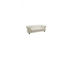 mueblespacio Sofá Chester 3 plazas Piel - MSD151864921 - Blanco