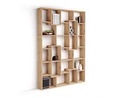 Mobili Fiver, Estantería M Iacopo (160,8 x 236,4 cm), librería Color Madera Rustica, Aglomerado y Melamina, Made in Italy