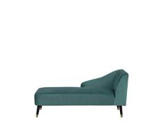 Beliani Chaise Longue en Terciopelo Azul ALSVAG