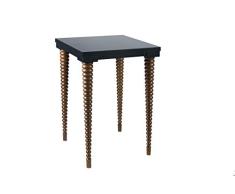 MESA AUXILIAR TELEFONERA, Mesa con tapa de MDF de 22 mm. Lacada y patas fabricadas con Madera de Fresno macizo tintadas en color roble oscuro. Ideal para decorar cualquier espacio de la casa. (NEGRO)